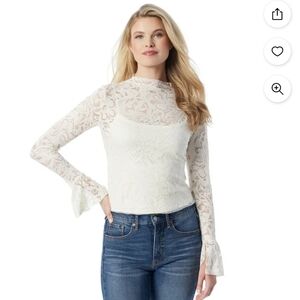 Jessica Simpson Elegant White Lace Women's Top